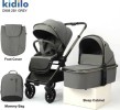 Коляска 2 в 1 Kidilo D908 Grey
