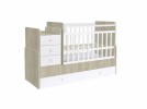 Кроватка-трансформер детская Фея-1100 поперечный маятник вяз-белый