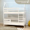 Двухъярусная кроватка-домик Kinderwood "Haven" 180x90 см белый