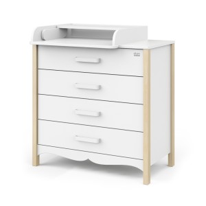 Комод ATON "Felix", белый/натуральный