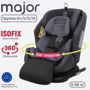 Автокресло Tomix "Major ISOFIX 360" темно-серый (0+1/2/3, 0-36кг)
