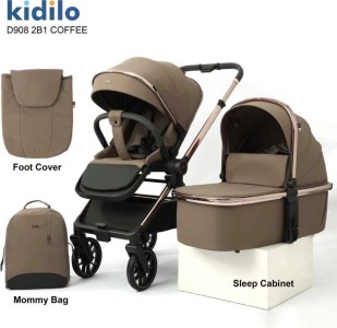 Коляска 2 в 1 Kidilo D908 Coffee