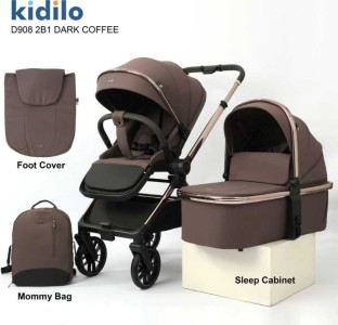 Коляска 2 в 1 Kidilo D908 Dark Coffee