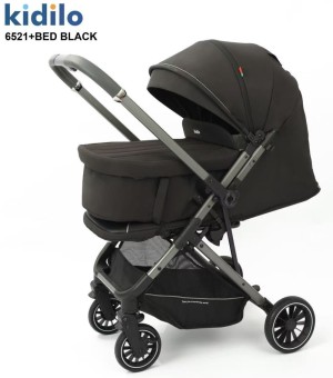 Коляска Kidilo 6521+bed black