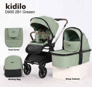 Коляска 2в1 Kidilo D900 зеленый