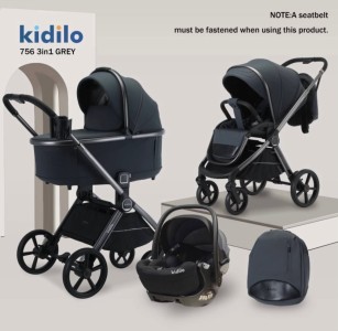 Коляска 3в1 Kidilo 756 Grey