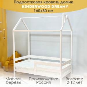 Подростковая кровать-домик Kinderwood "Dreamy" 160x80 см белый